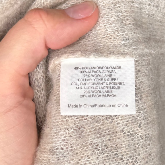 Tory Burch Gretchen Mixed Knit Turtleneck Sweater Cream Size S - Picture 7 of 8